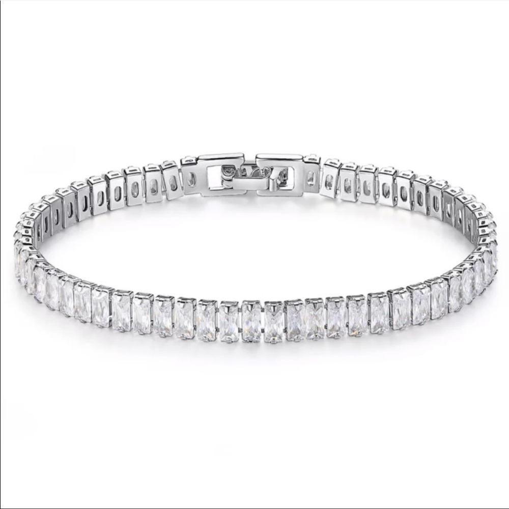 7” NEW 925 STERLING SILVER CUT DIAMOND BRACELET, NICE BRACELET, CUTE BRACELET - Picture 5 of 6